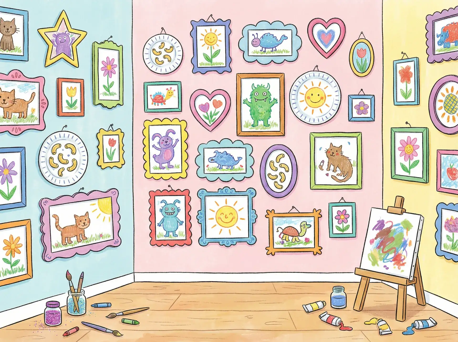 小朋友的彩色画作 - 晴爱物语 创意展示
